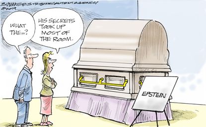 Political Cartoon Casket Full of Secrets Jeffrey Epstein