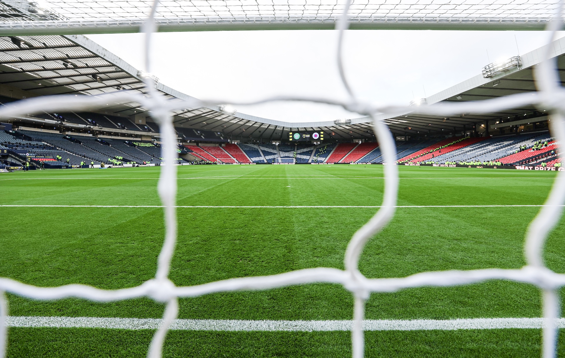 A general view of Hampden Park during a Premier Sports Cup Semi-Final match between Celtic and Rangers at Hampden Park