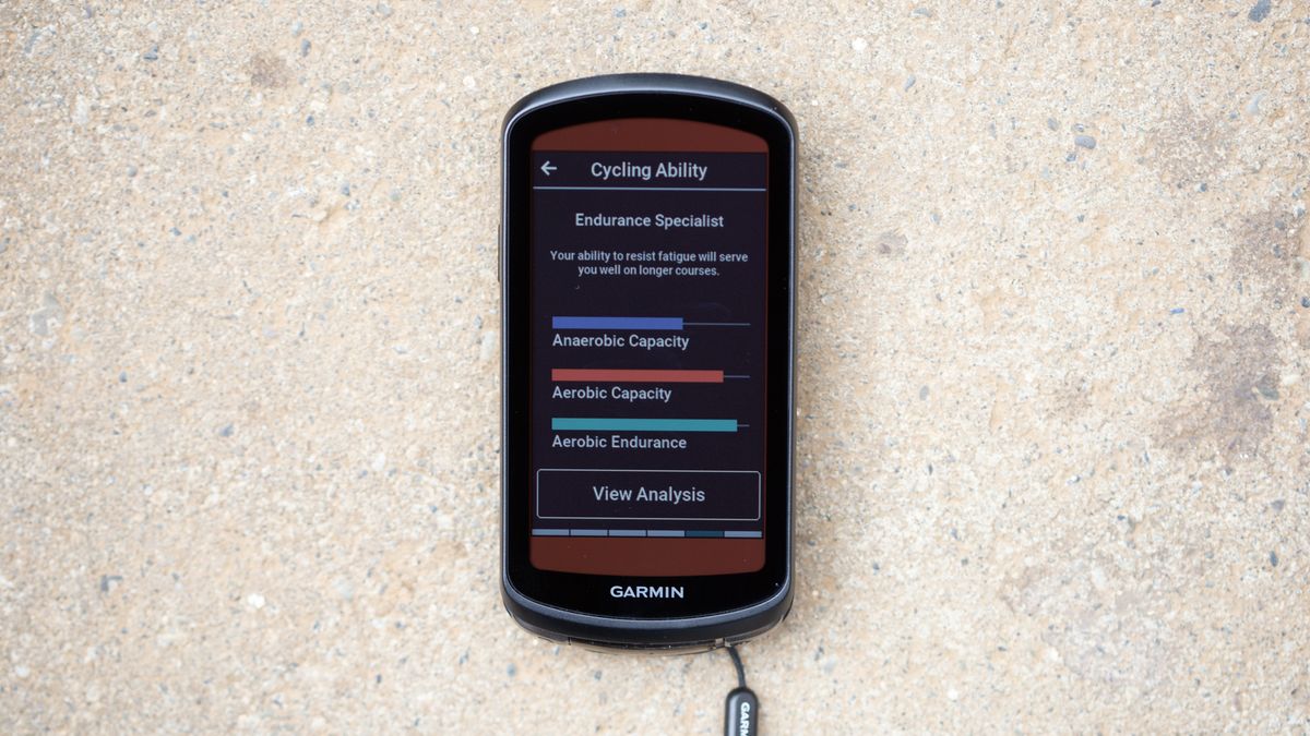 Garmin Edge 1040 Solar cycling ability screen