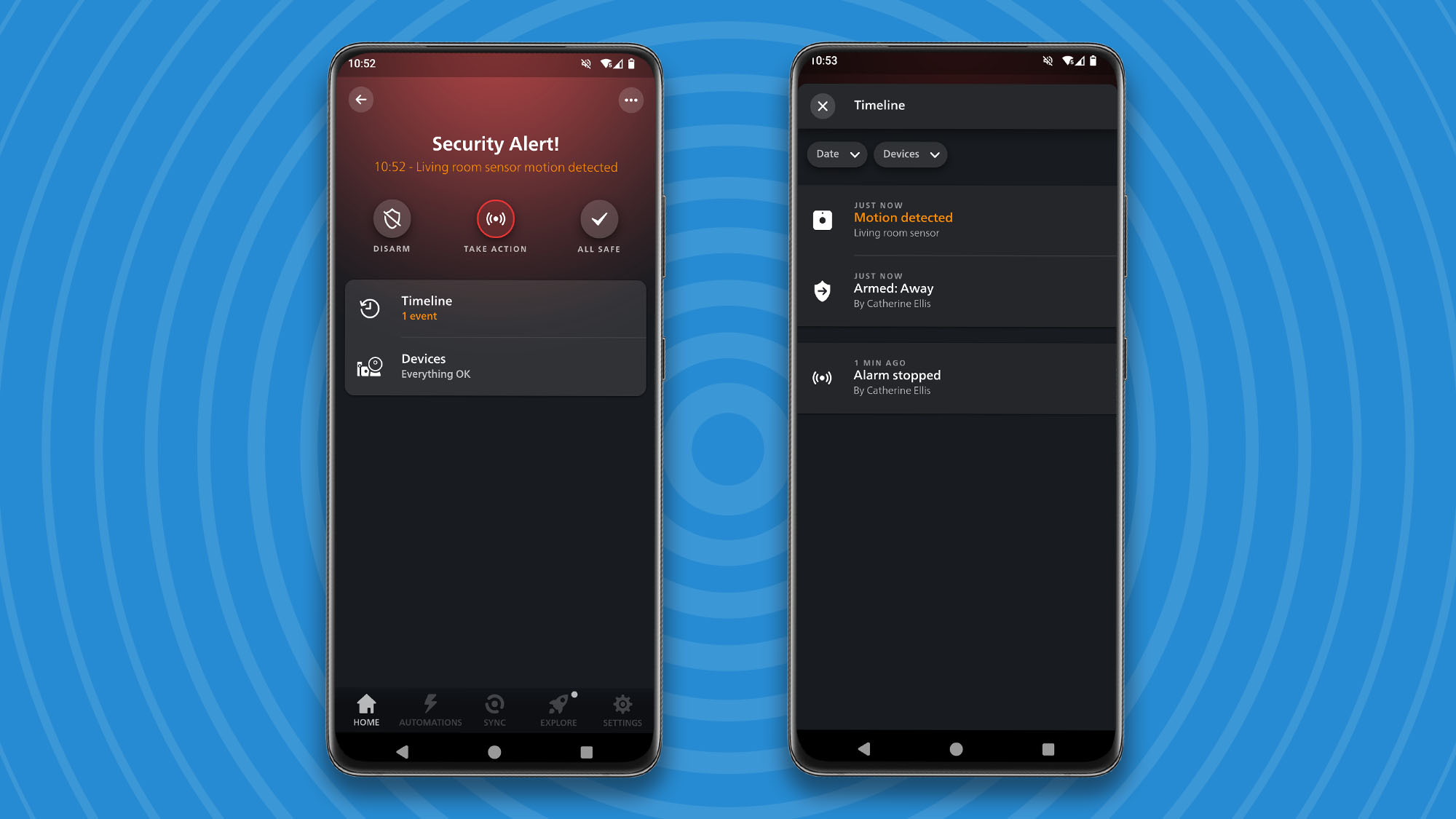Philips Hue Motion Sensor detection alert in app