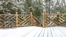 Snow on a deck 