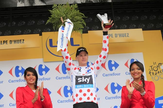 Chris Froome (Sky) took another polka dot jersey on the stage