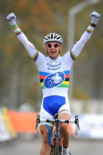 Lars Van Der Haar (Ned) celebrates his World Cup win in Tabor