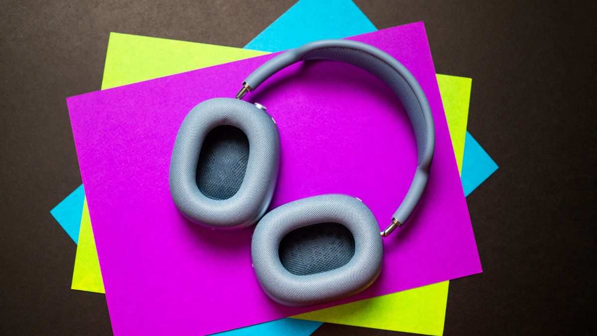 AirPods Max USB-C against colorful background