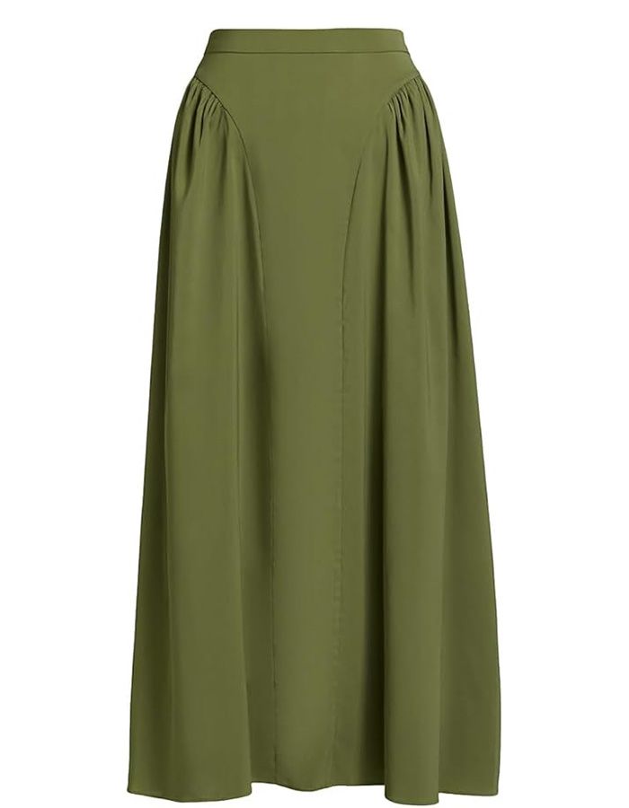 Azeeza, Azeeza, Seraphine Satin Maxi Skirt, Small, Moss
