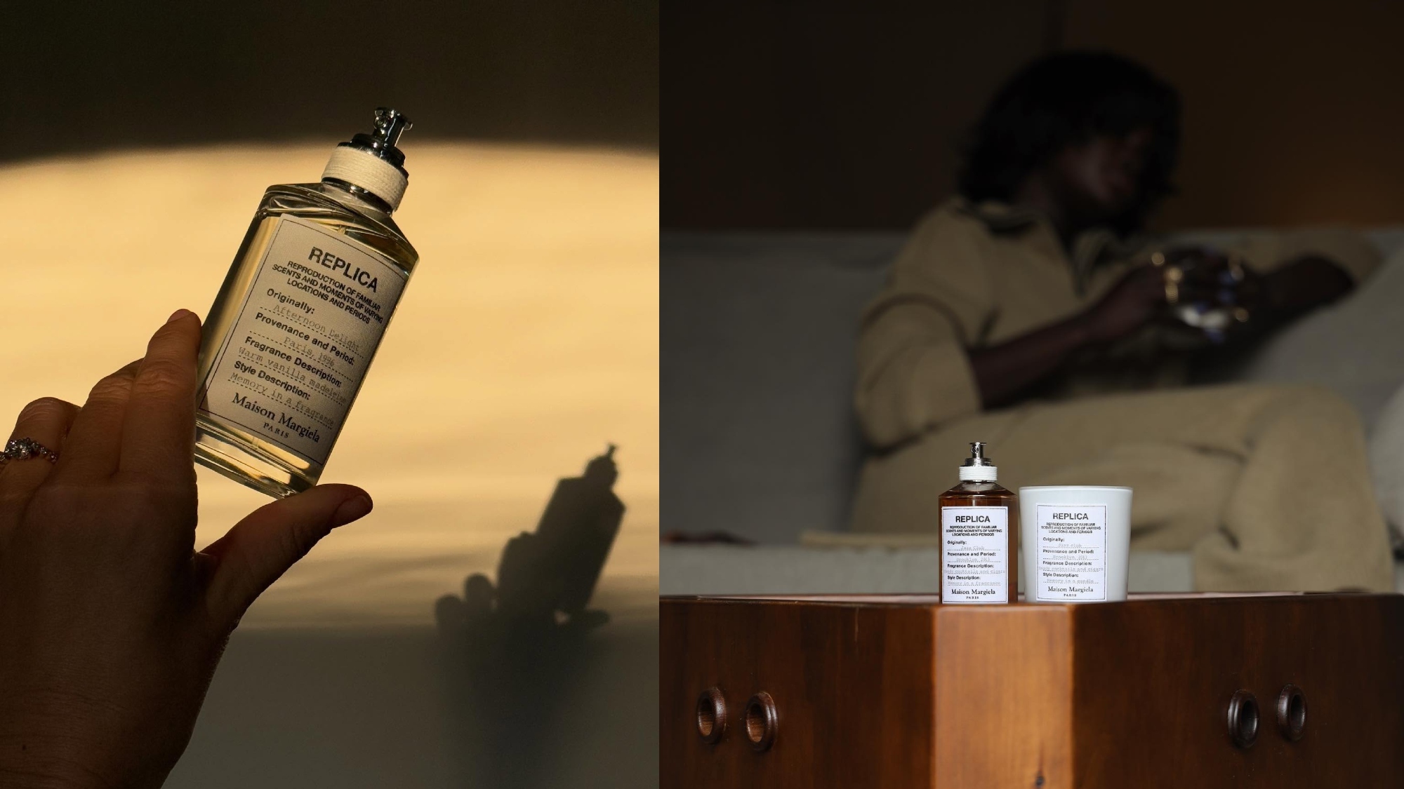 Emma Horeau and Amy Lefévre with Maison Margiela Replica fragrances.