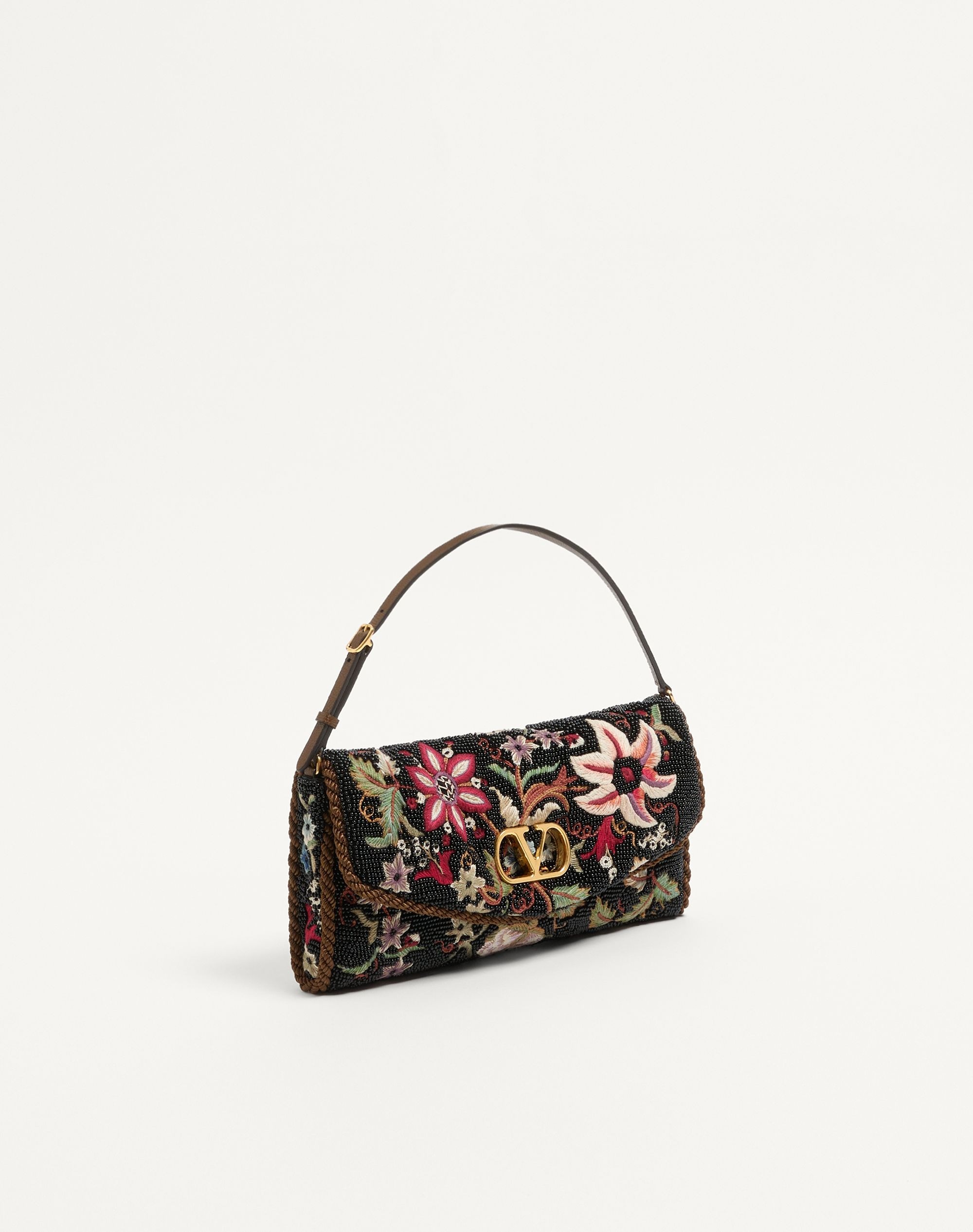 valentino garavani, DeVain Embroidered Small Shoulder Bag