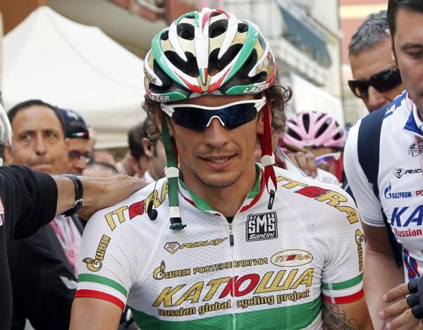 Filippo Pozzato (Katusha) was surrounded at the finish