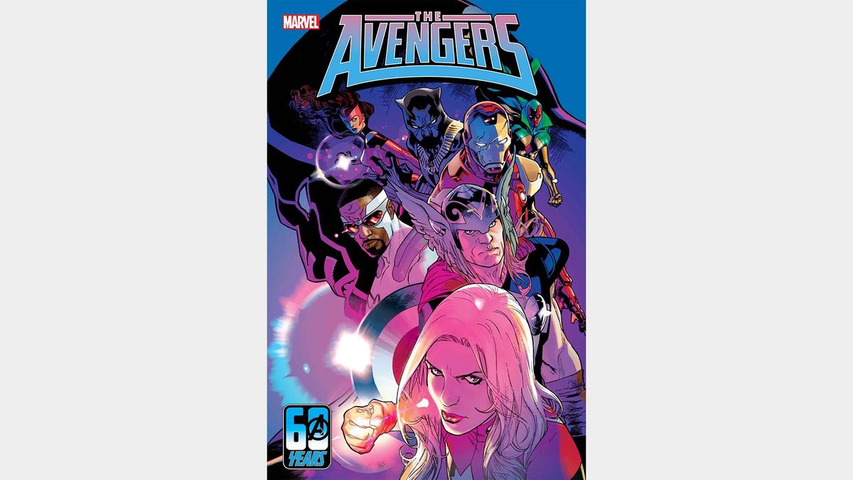 A colourful line up of the Avengers