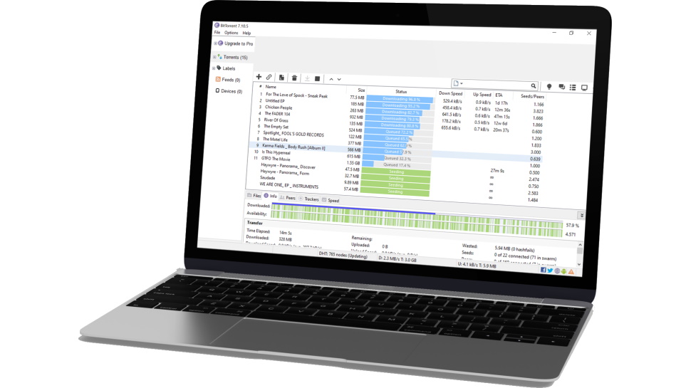 BitTorrent on a laptop