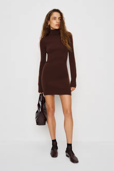 Reformation, Helly Cashmere Turtleneck Dress