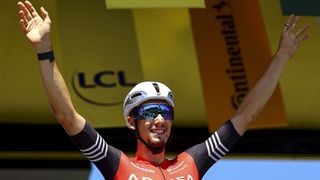 French Kevin Vauquelin of Arkea-BB Hotels pictured at the start of stage six of the 2025 Tour de France cycling, from Bayeux to Vire Normandie (201 km), on Thursday 10 July 2025 in France. The 112th edition of the Tour de France starts on Saturday 5 July in Lille, France, and will finish in Paris, France on the 27th of July. BELGA PHOTO DAVID PINTENS (Photo by DAVID PINTENS / BELGA MAG / Belga via AFP) (Photo by DAVID PINTENS/BELGA MAG/AFP via Getty Images)