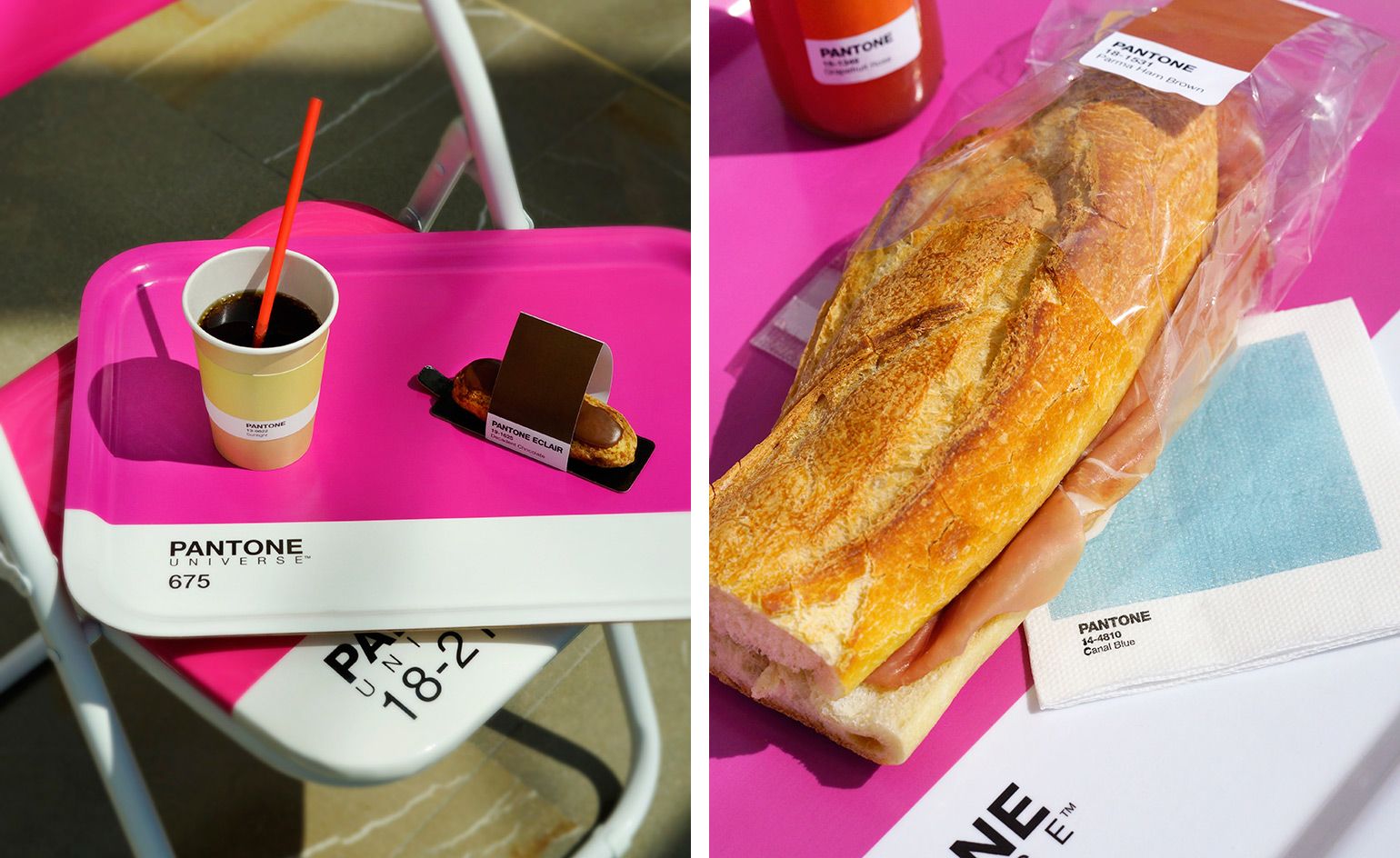 They served foods in rose color tray