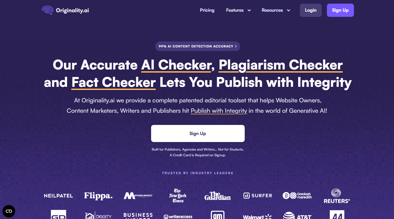 Originality.AI page