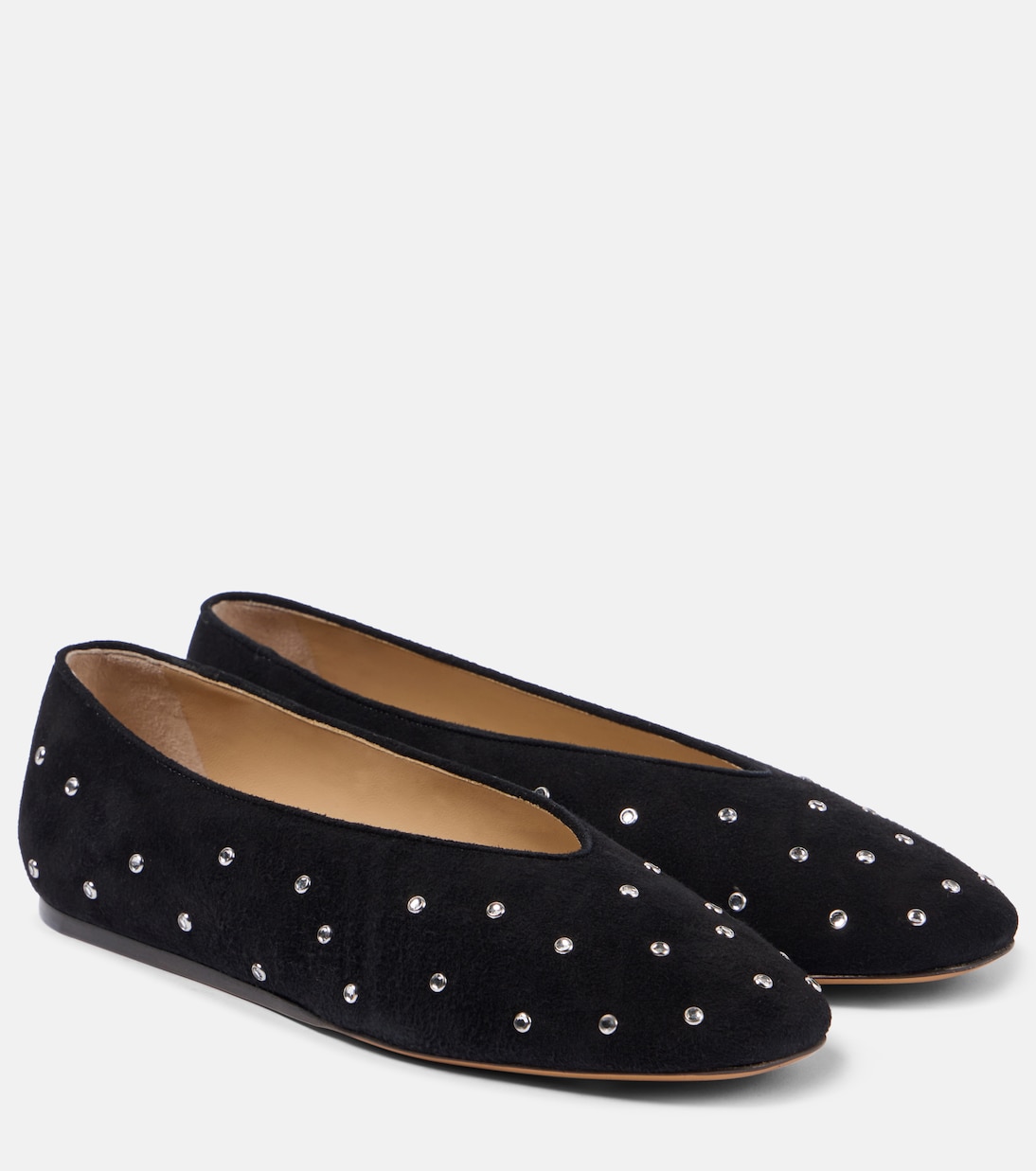 Regency Embellished Suede Ballet Flats
