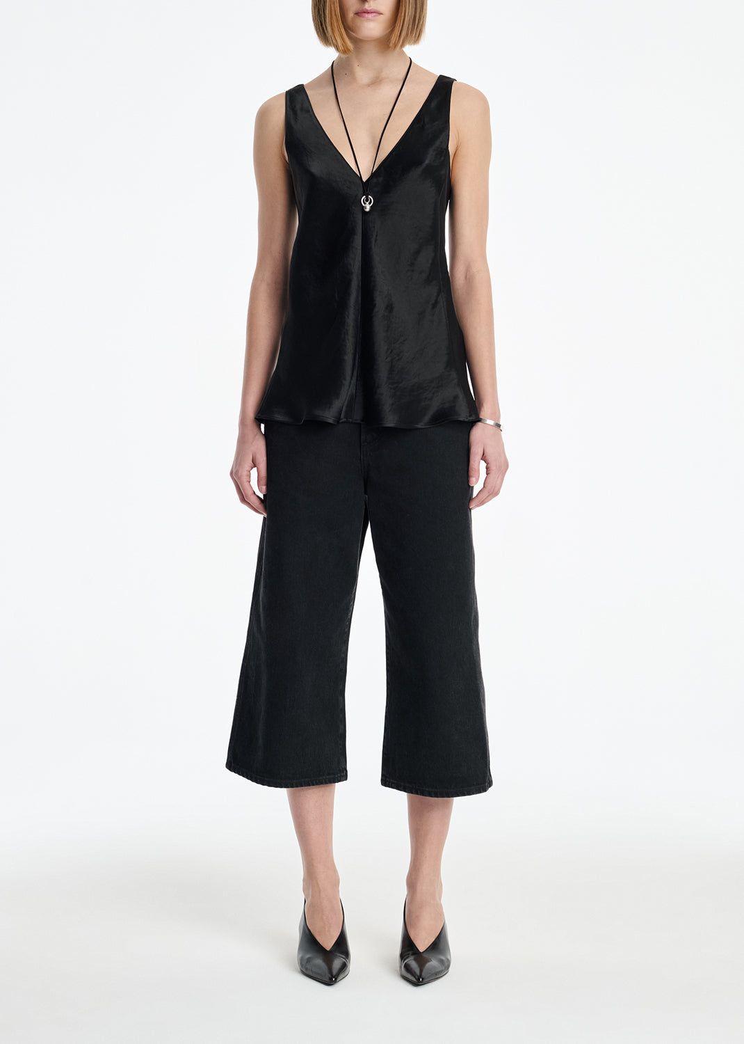 Agolde X Maria Mcmanus Deep V Tunic in Black - Xs / Black