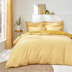Portloe Woven Gingham 100% Cotton Duvet Cover &amp;amp; Pillowcase Set