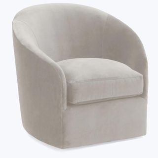 A white swivel chair