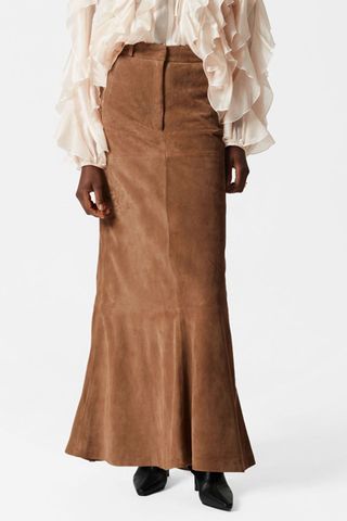 & Other Stories Suede Midi Skirt