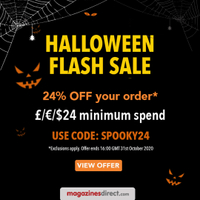 Subscribe to T3 and save 24% in our 24-hour Halloween flash sale!&nbsp;
Looking for a sweet haul of great gadgets and top tech? Then make sure you take advantage of our Halloween flash sale! If you spend more than £24/$24/€24 in the next 24 hours, you'll save an extra 24% &nbsp;– that's on top of our current bargain rate, so you can actually get a whole year of T3 for just £26.59! Use the code SPOOKY24 to get your 24% off