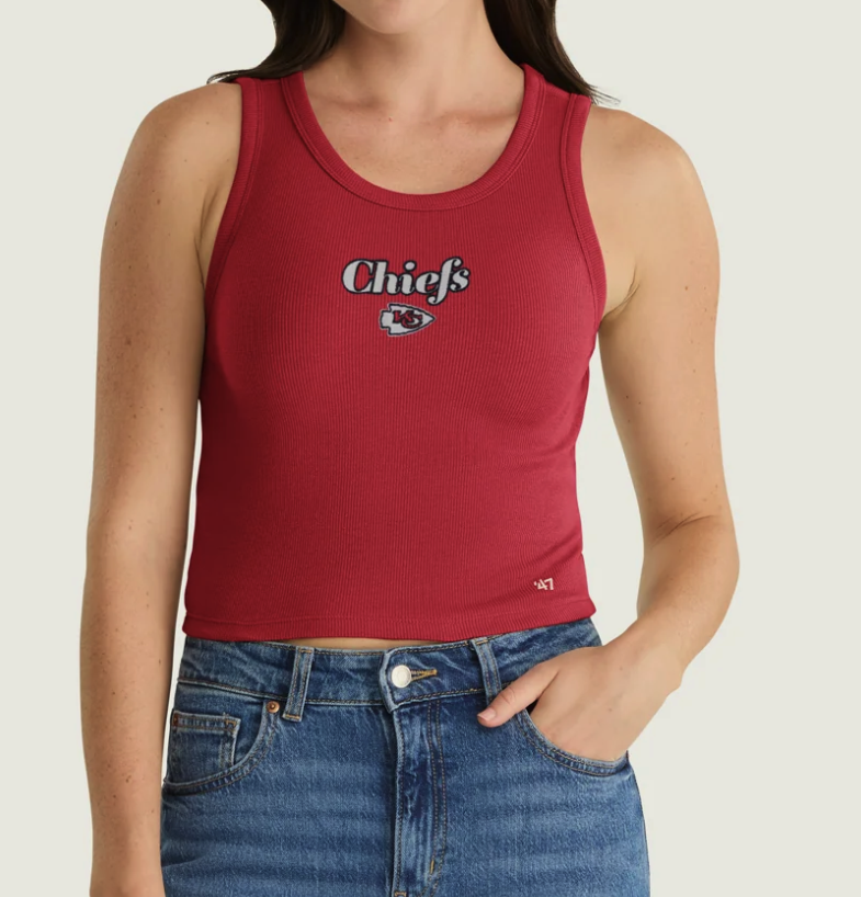 '47 Brand, kansas city chiefs straight cut &amp;rsquo;47 baby rib tank womens
