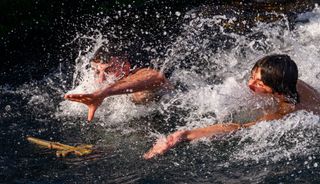 men swimming