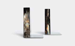 Lacquered wood book ends