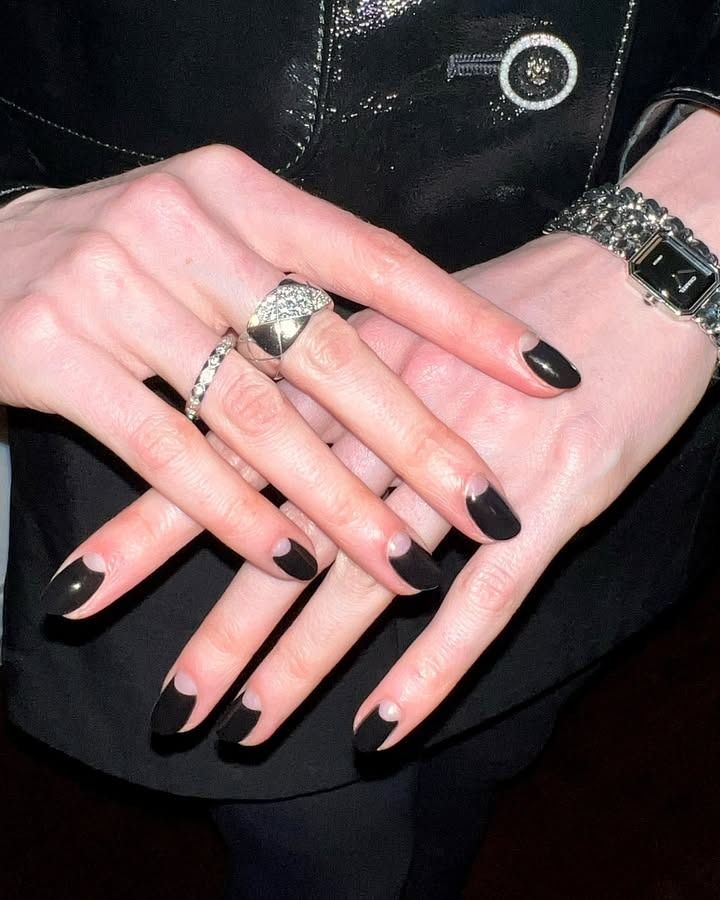 Lucy Boynton's black manicure by Julie Kandalec.