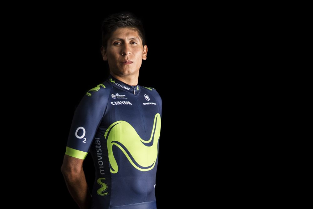 Nairo Quintana shows off the 2017 Movistar kit