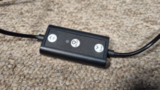 One of the control boxes of the Neewer Basics LED Panel Video Lighting kit