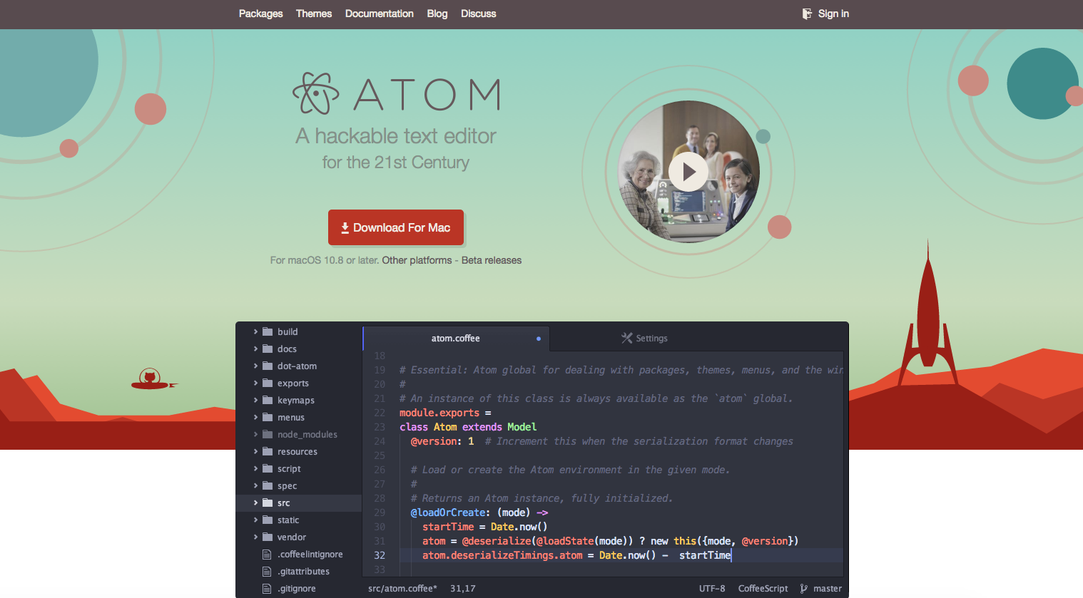 atom landing page