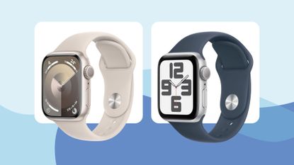 Apple Watch Series 9 and SE, two devices in the Apple Watch sale on Amazon