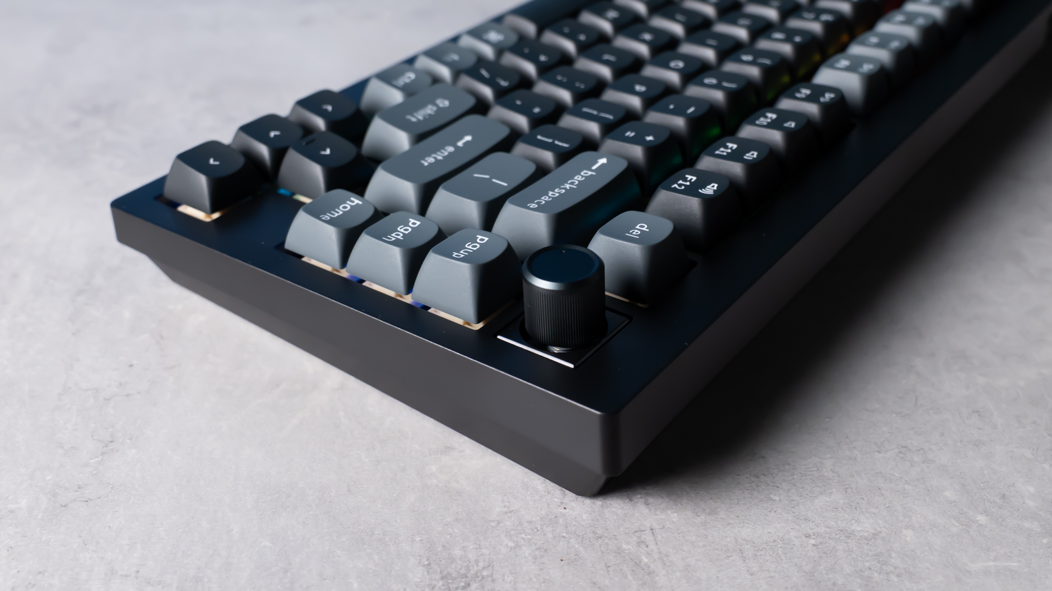 A black Keychron V1 Ultra 8K mechanical keyboard
