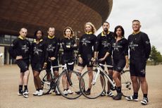 L-R Louie Spence, Angellica Bell, Austin Healy, Amy Williams, Jodie Kidd, Hugo Taylor, Lucy Mecklenburgh and Darren Gough