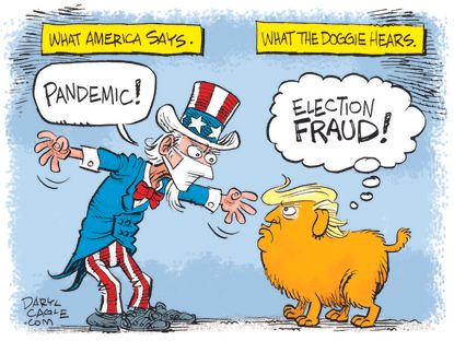 Political Cartoon U.S. Trump COVID election