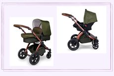 Two images of the Ickle Bubba Stomp V4 all-in-one travel system