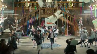 The cast dancing to "Revolting Children" in Matilda the Musical.