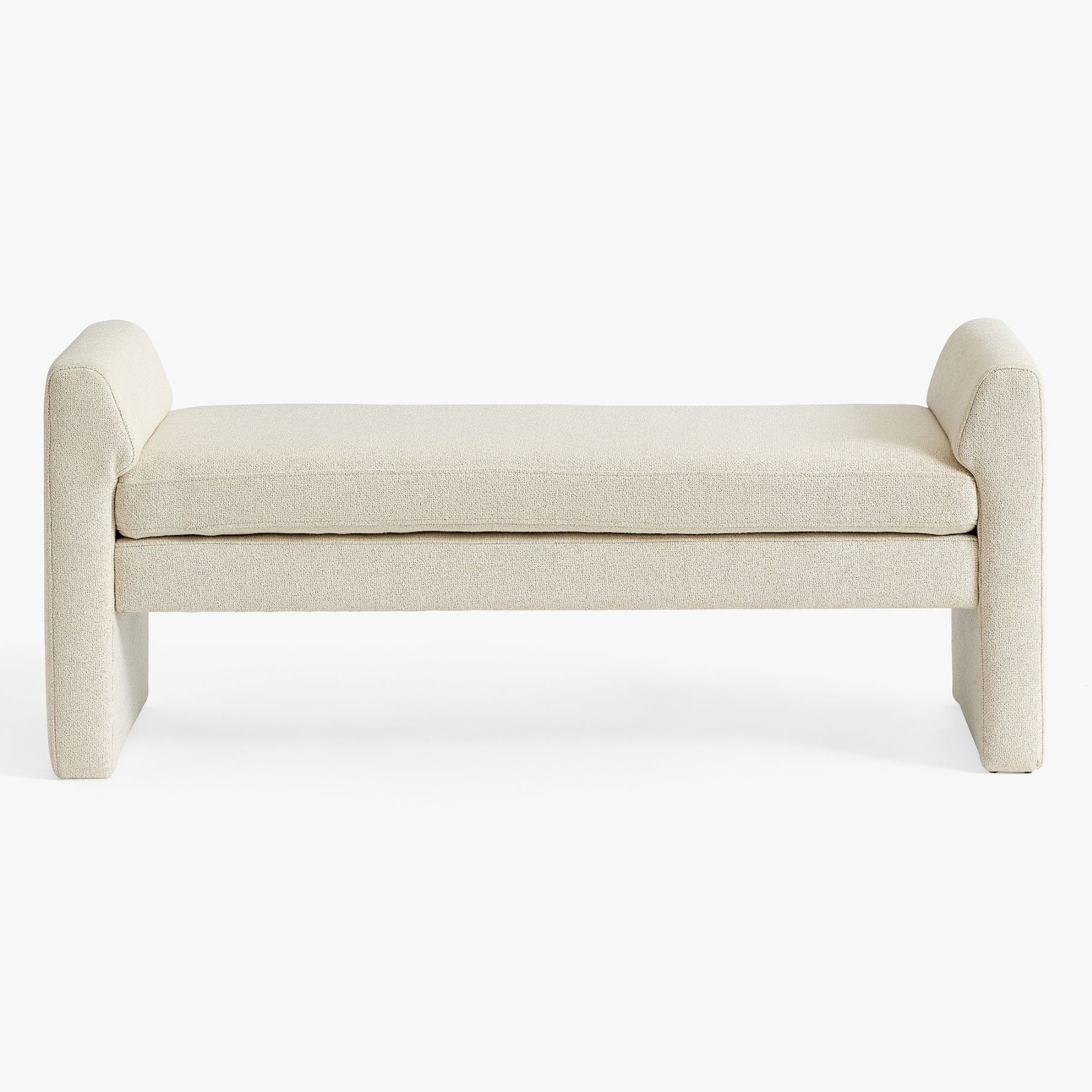 Cream upholstered bench