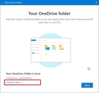 OneDrive change folder location