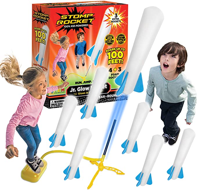 Details about   Kids Rocket Launchers Toy Jump Air Launcher & 6 Foam Rockets Outdoor New in Box 