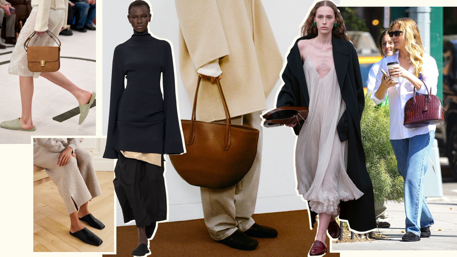 Slippers shoe trend at Calvin Klein Fall 2025, Loro Piana, The Row Fall 2025, Alberta Ferretti Fall 2025, and on Jennifer Lawrence