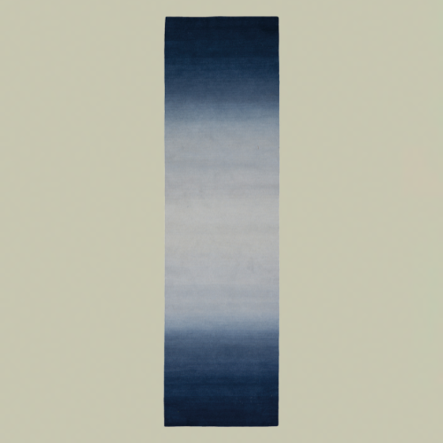 A blue and white ombre runner