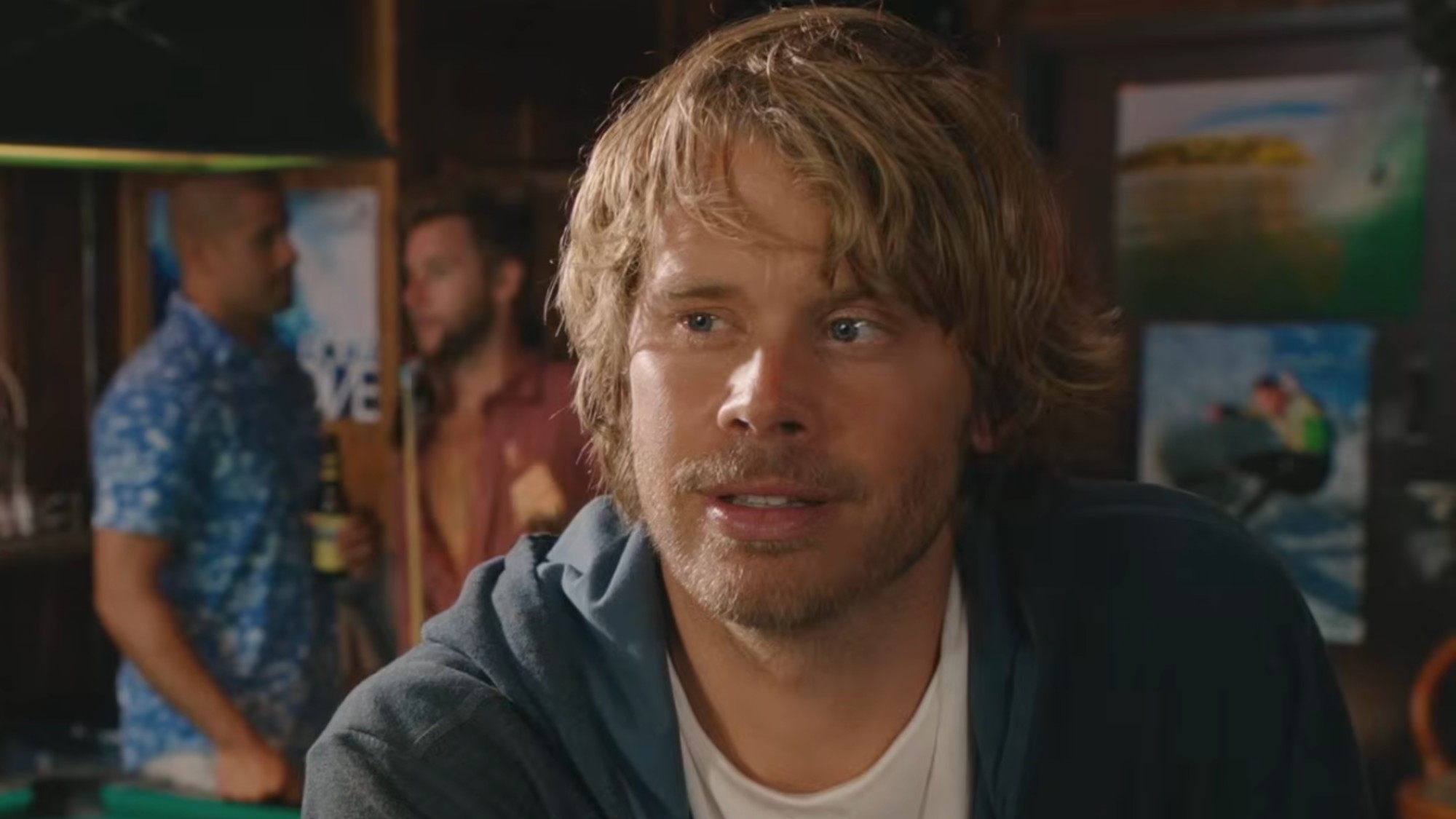 Deeks undercover at a bar on NCIS: Los Angeles.