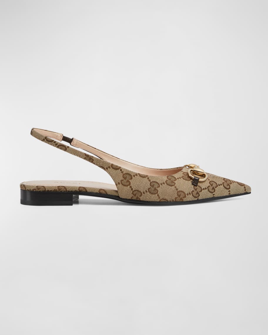 Erin Gg Monogram Bit Slingback Flats