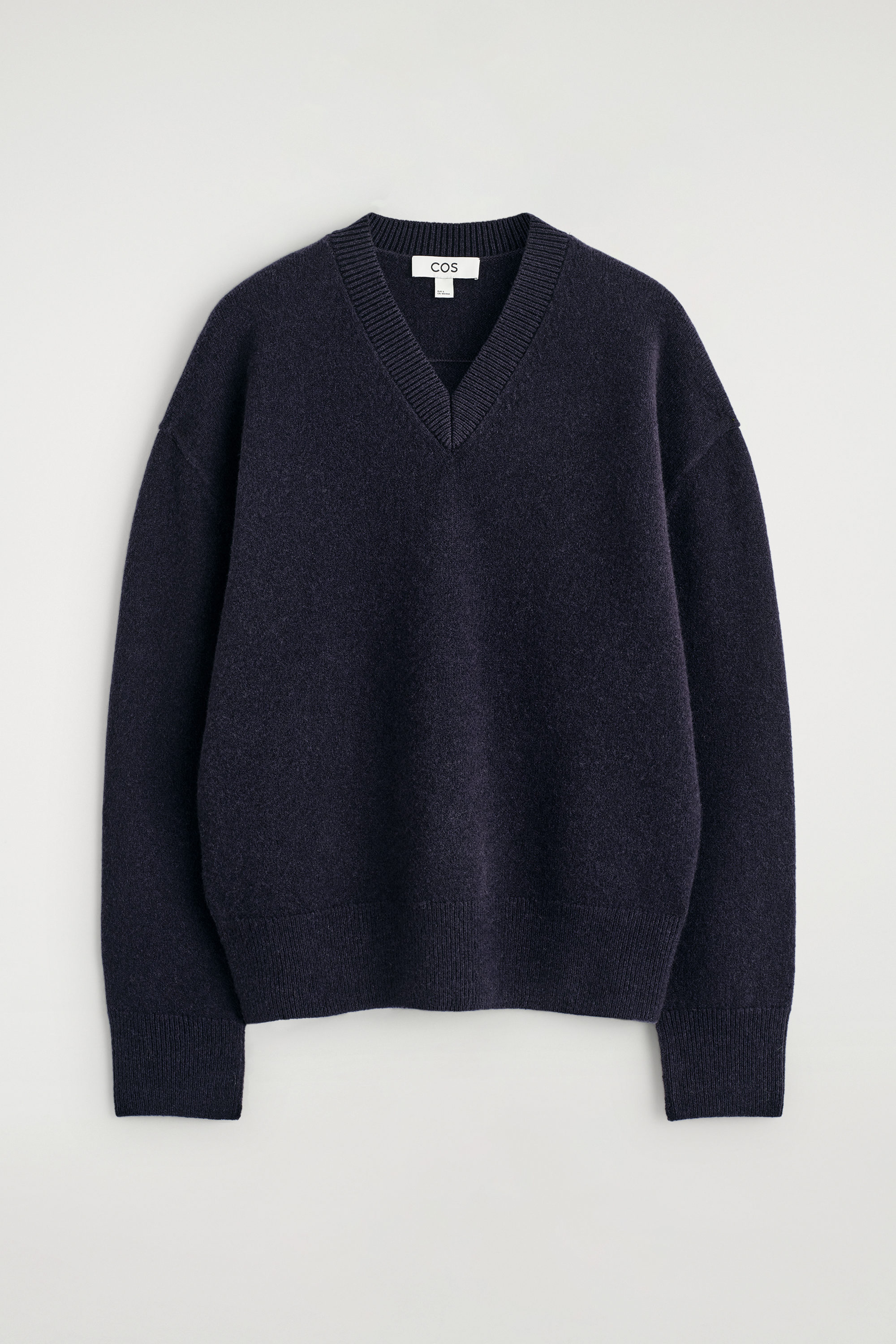 Rounded Wool V-Neck Sweater