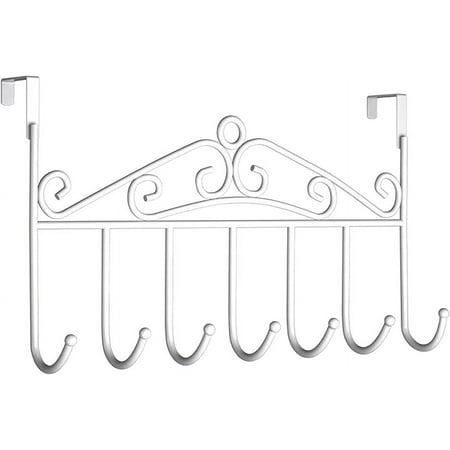 Nogis Over the Door Hook,over Door Coat Rack ,over Door Towel Rack,door Hooks,door Hanger Hook of Bathroom,clothes ,belt, Hat,behind Back of Bathroom, Towel Hanger 7 Hooks ,white