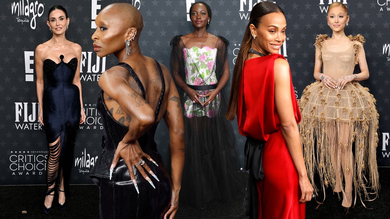 Demi Moore, Cynthia Erivo, Lupita Nyong&#039;o, Zoe Saldana, and Ariana Grande at the 2025 Critics Choice Awards