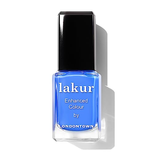 Londontown Lakur Nail Polish - Chip-Resistant, Non-Toxic, Conditions & Hydrates Nails Glossy Azure Blue, Poolside Dream, .40 Fl Oz