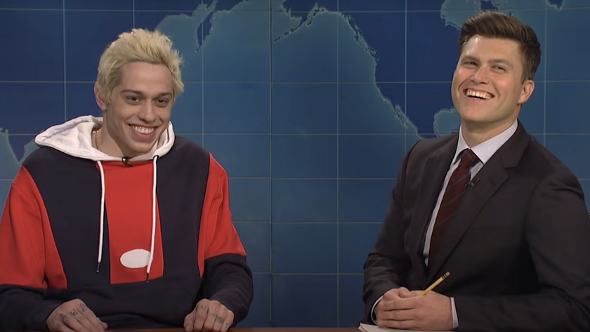 Colin Jost and Pete Davidson on Weekend Update in 2018 