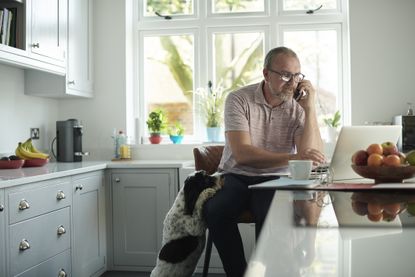 mature man financial and healthcare planning.